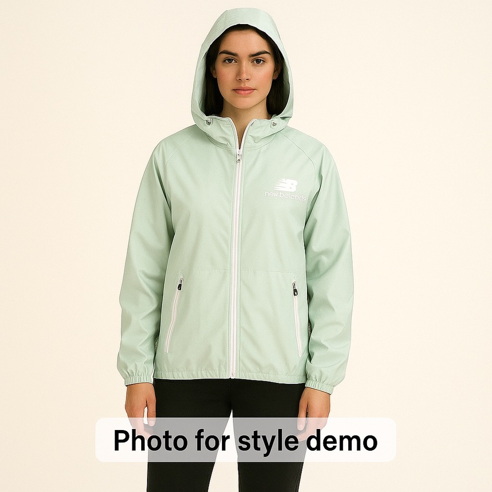New Balance Windbreaker Jacket Mint Green XL Hooded Zip Up NWT